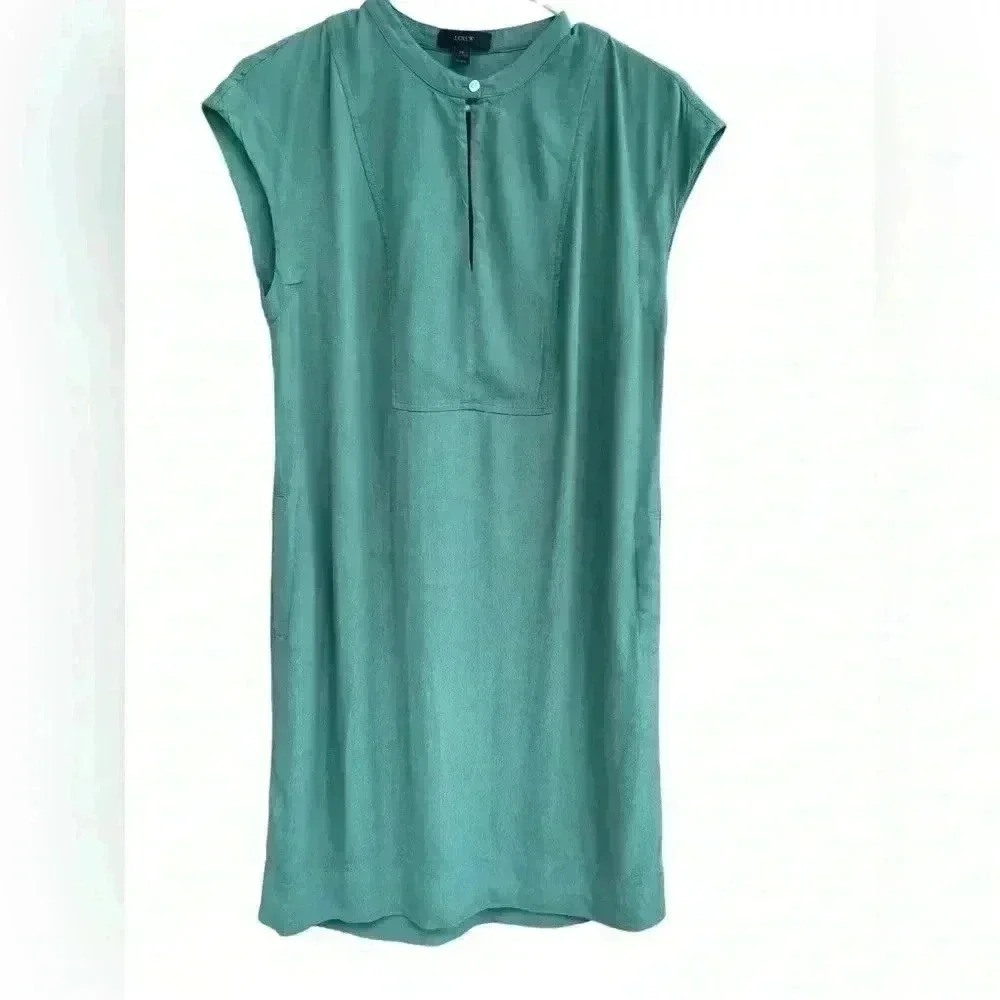J. Crew women’s Green Short Sleeved Button Keyhole dress tunic like new size XS